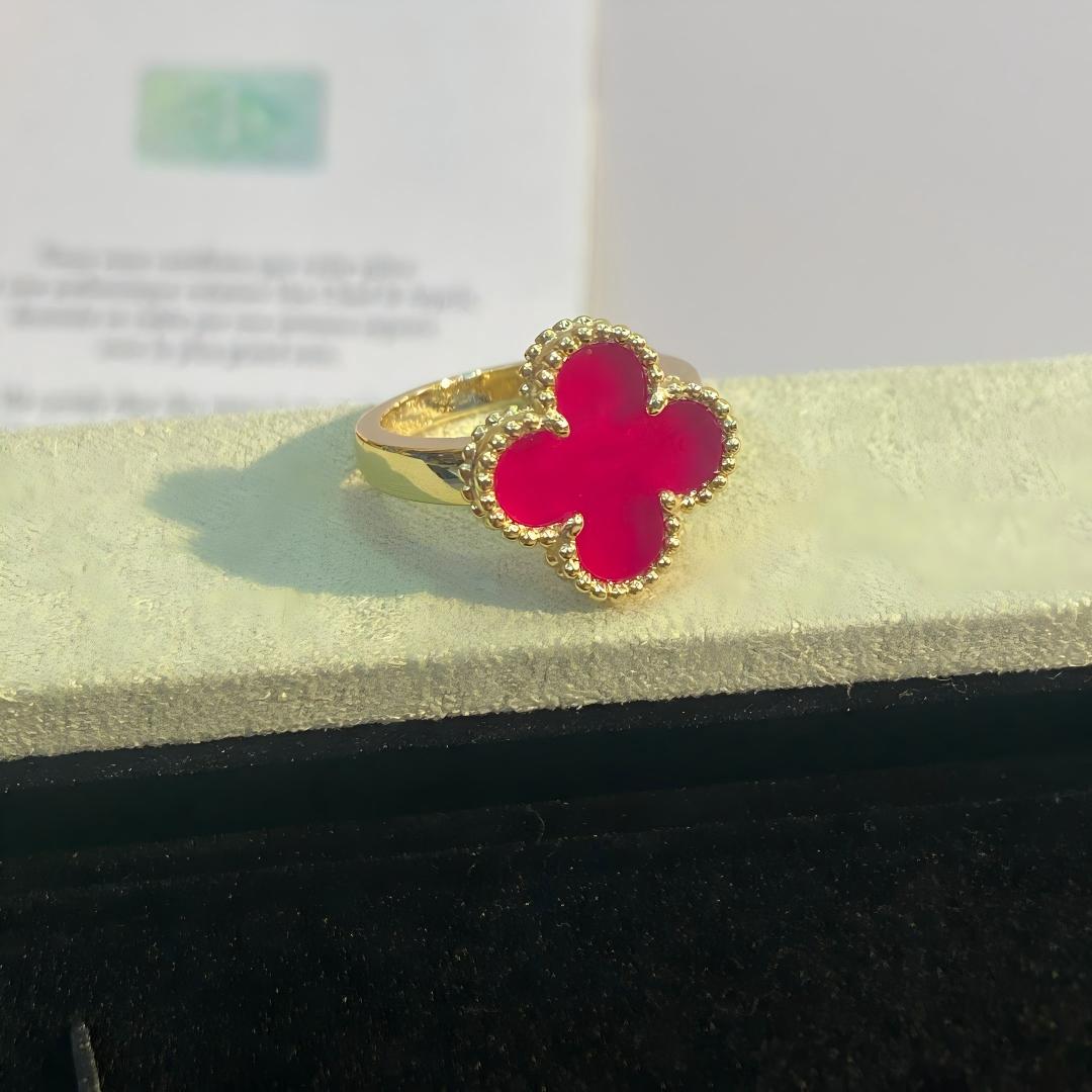 [Demo]NEW CLOVER PINK ENAMEL RINGS