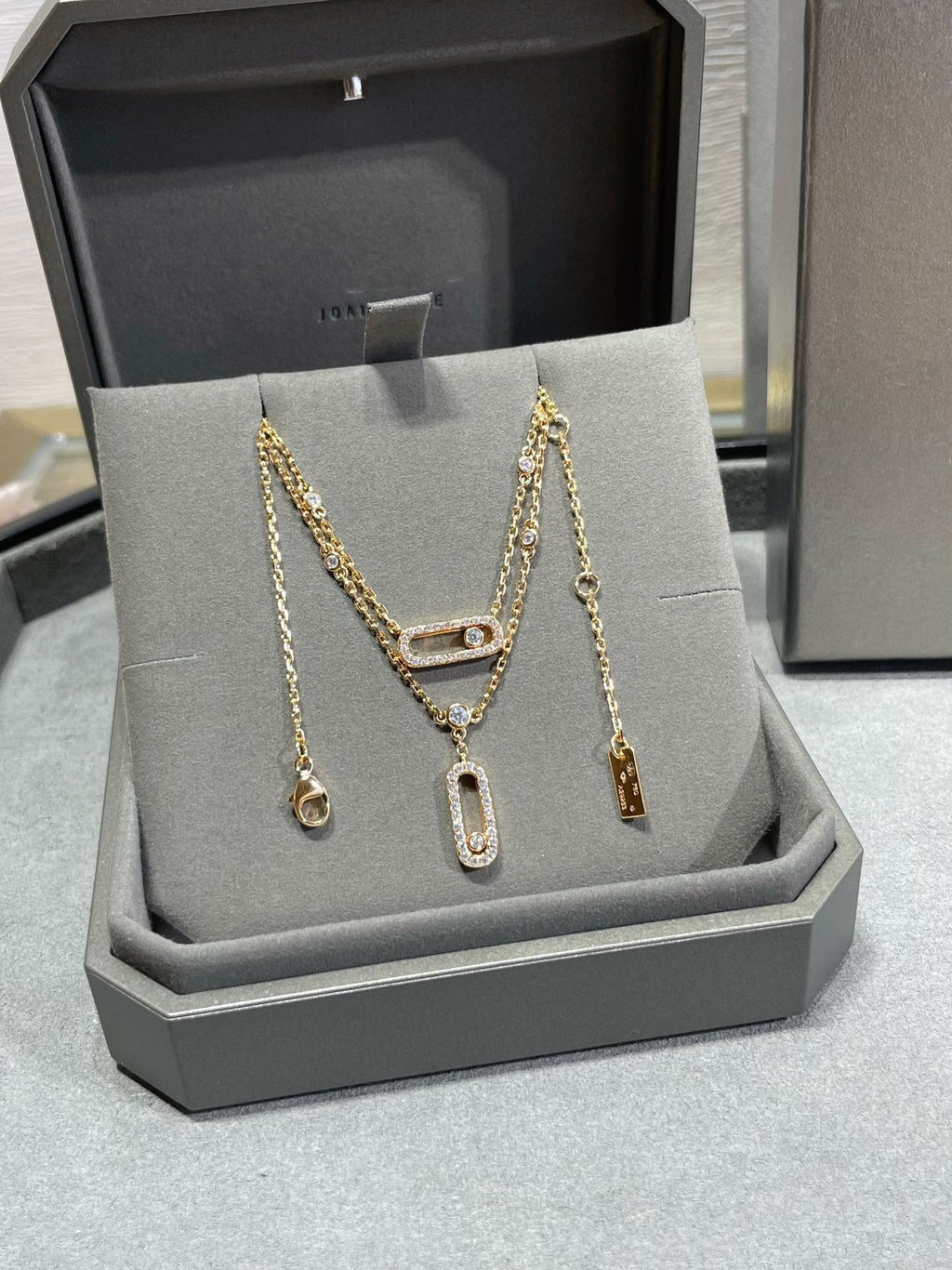 [Twinkle ]MOVE 2 ROW DIAMOND NECKLACE