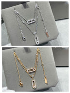 [Twinkle ]MOVE 2 ROW DIAMOND NECKLACE