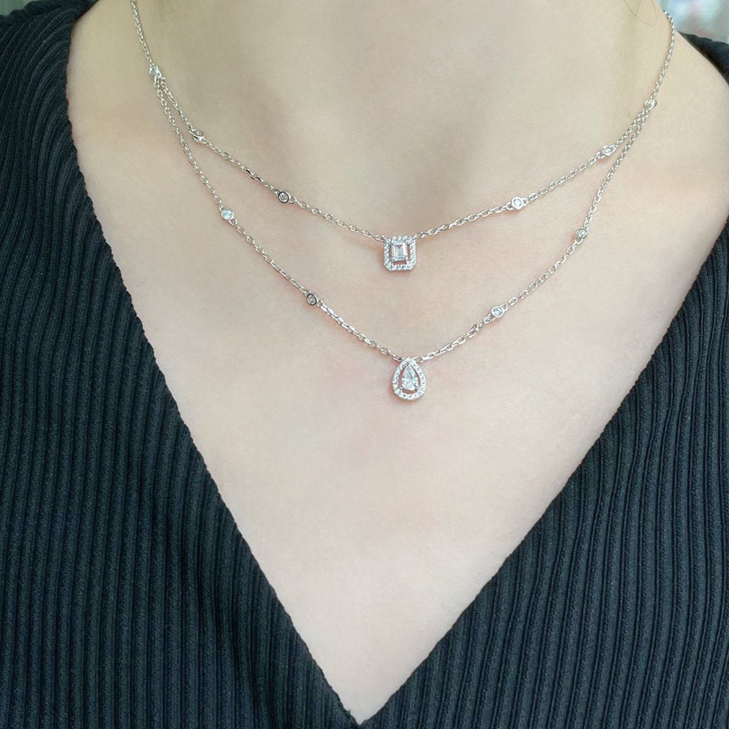 [Twinkle ]MY TWIN 2 ROW DIAMOND NECKLACE