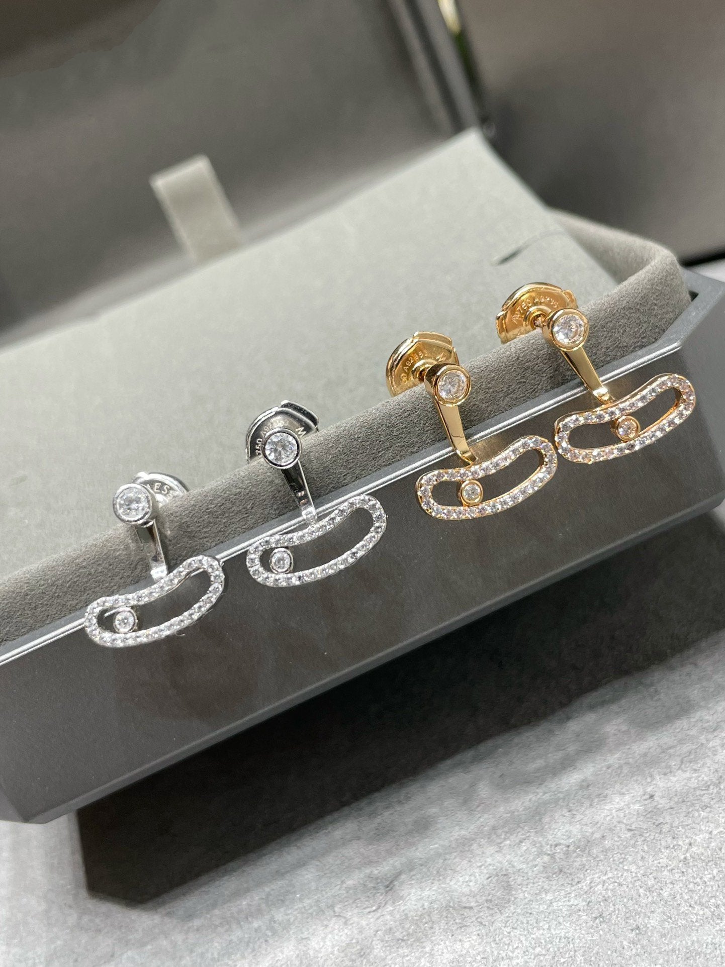 [Twinkle ]MOVE UNO PINK GOLD DIAMOND EARRINGS