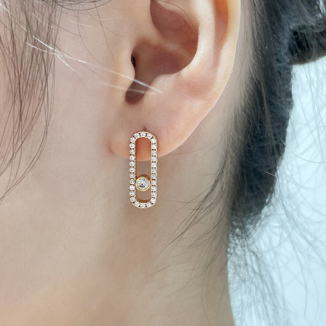 [Twinkle ]MOVE UNO STUD DIAMOND PAVED EARRINGS
