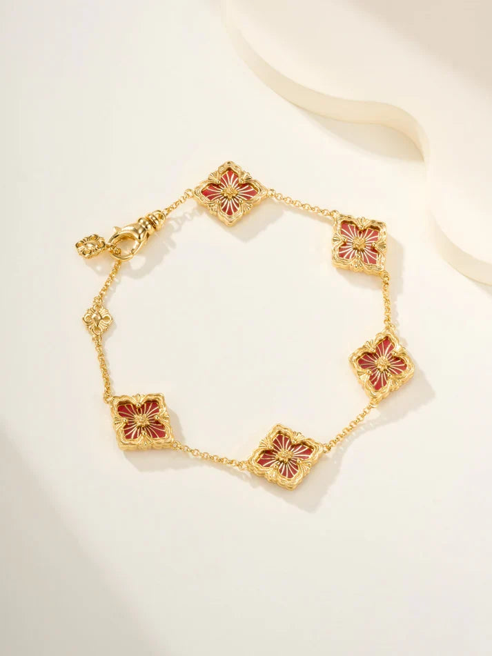 [Twinkle]B.C.L ENAMELED Five-Flower Bracelet£¨Various Colors)