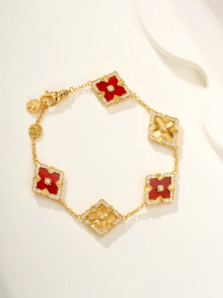 [Twinkle]B.C.L ENAMELED Five-Flower Bracelet£¨Various Colors) BIG SIZE