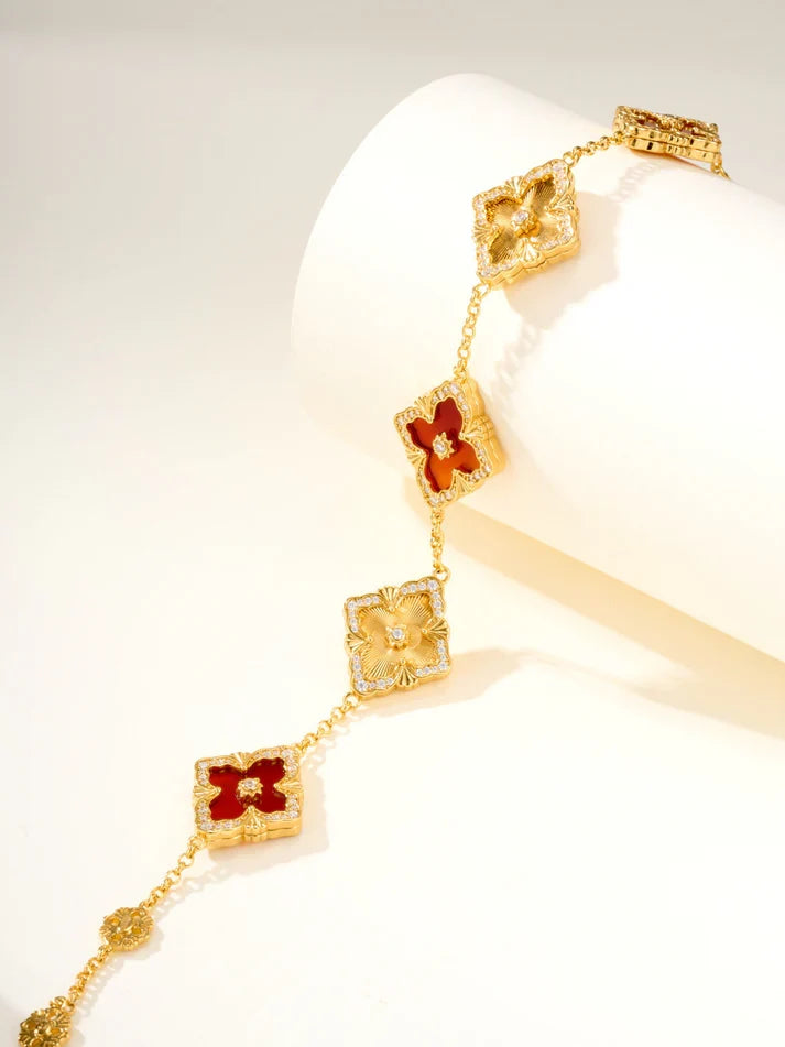 [Twinkle]B.C.L ENAMELED Five-Flower Bracelet£¨Various Colors) BIG SIZE
