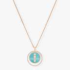 [Twinkle ]Twinkle MOVE 3 DIAMONDS TURQUOISE PINK GOLD DIAMOND NECKLACE