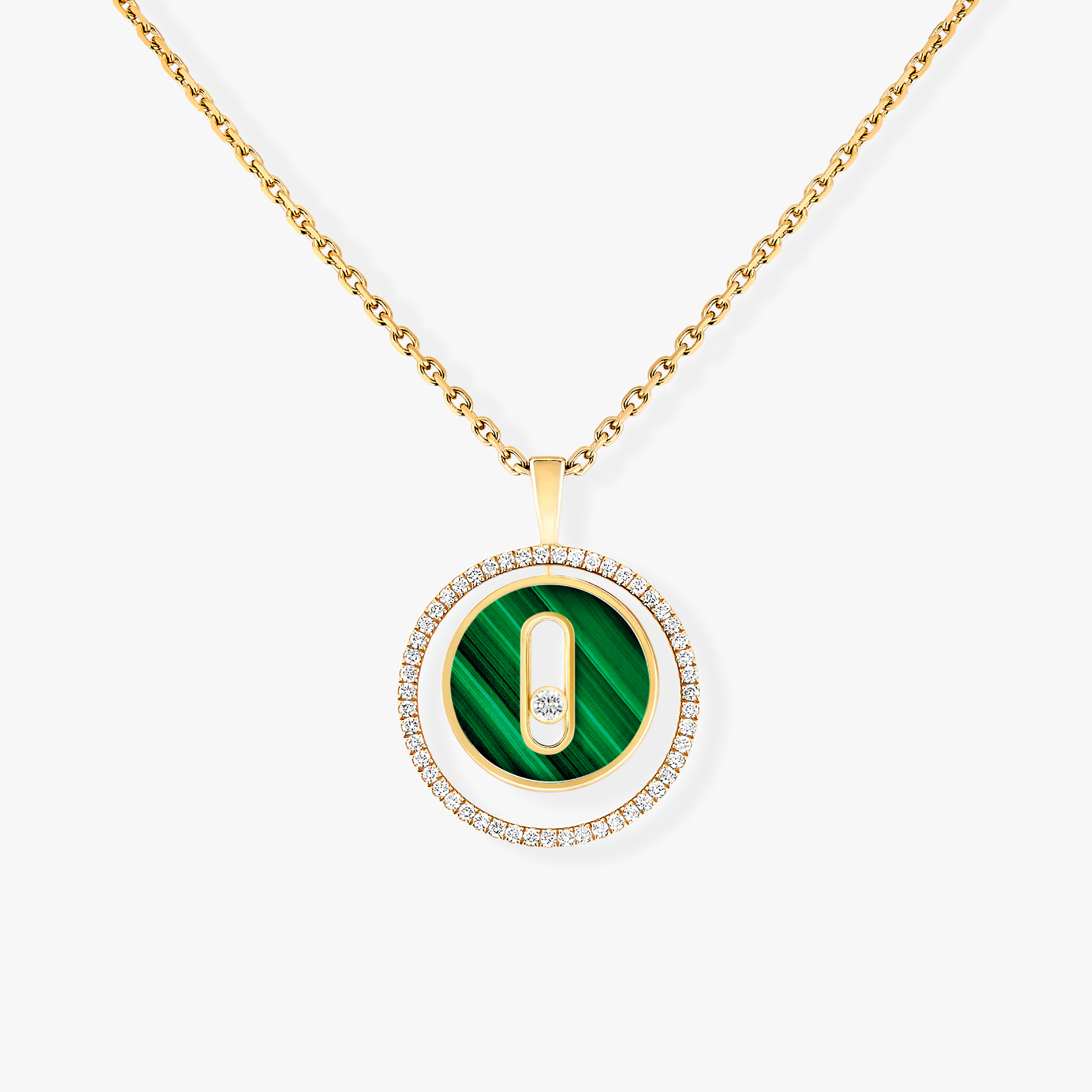 [Twinkle ]Twinkle MOVE 1 DIAMOND MALACHITE GOLD DIAMOND NECKLACE