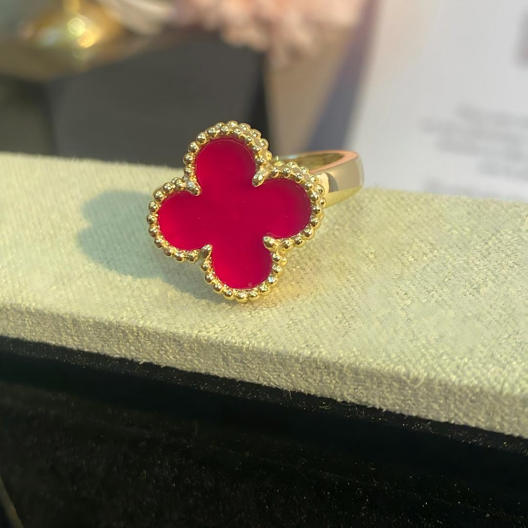 [Demo]NEW CLOVER PINK ENAMEL RINGS