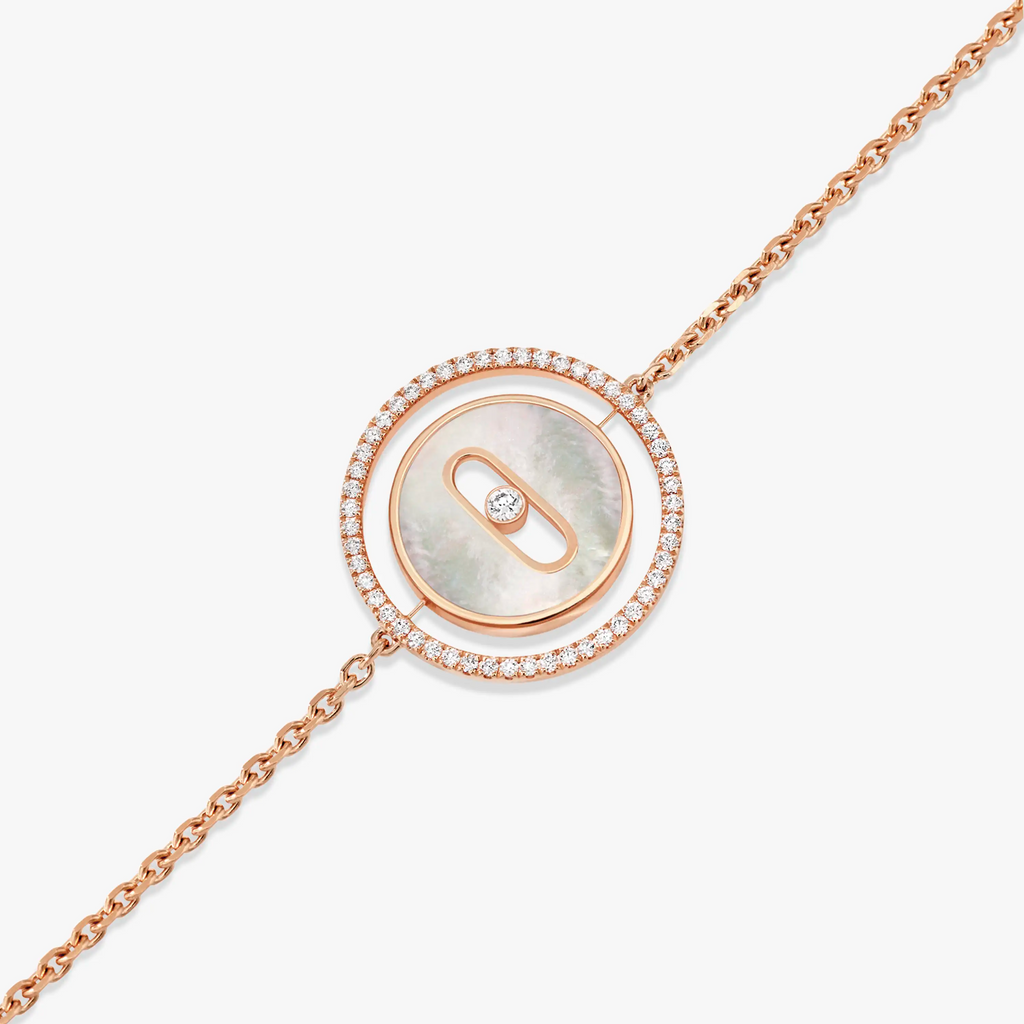 [Twinkle ]Twinkle MOVE WHITE MOTHER OF PEARL PINK GOLD DIAMOND BRACELET