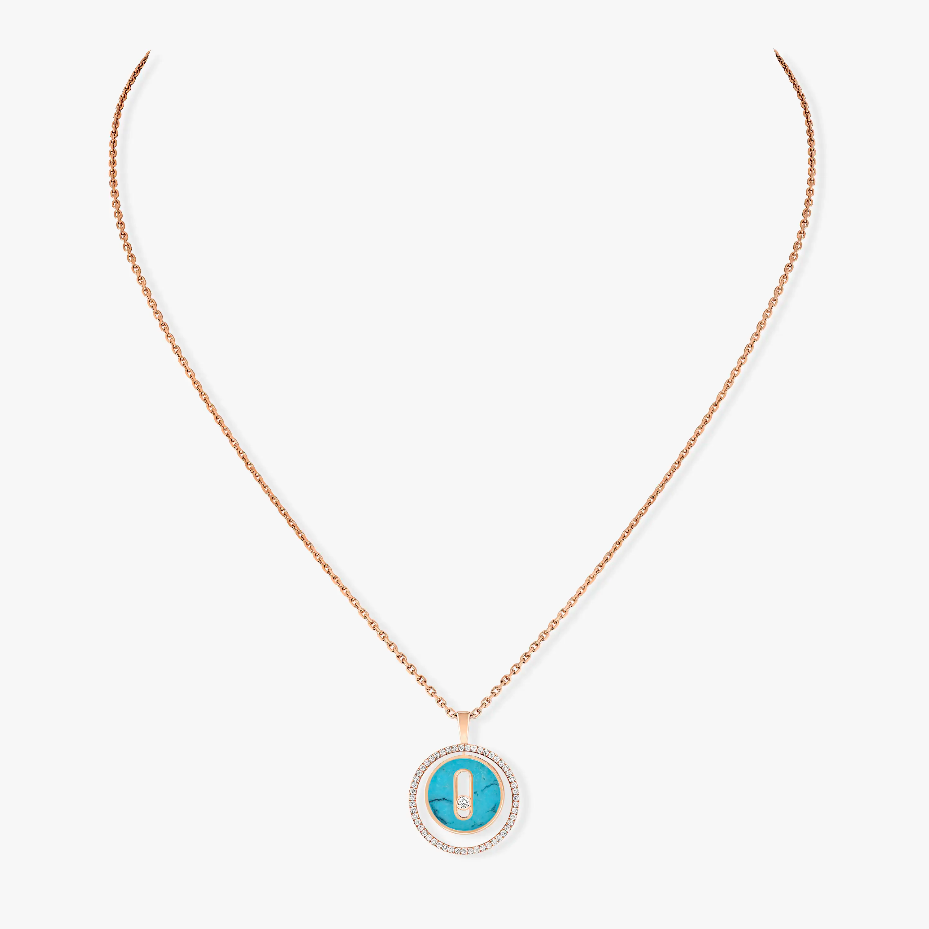 [Twinkle ]Twinkle MOVE 1 DIAMOND TURQUOISE PINK GOLD DIAMOND NECKLACE