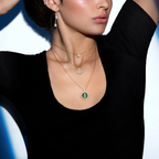 [Twinkle ]Twinkle MOVE 3 DIAMOND MALACHITE GOLD DIAMOND NECKLACE