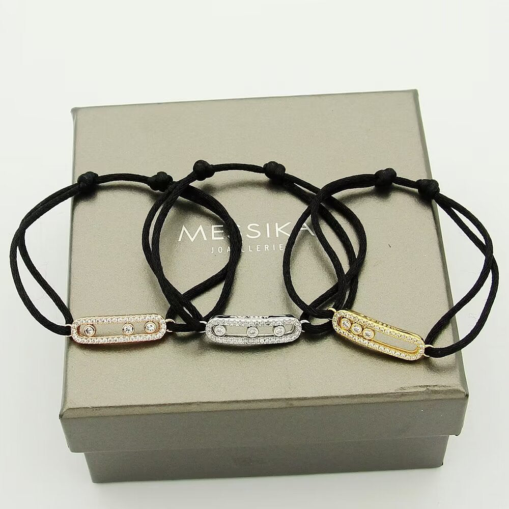 [Twinkle ]MK Care(s) pink cord pavé bracelet