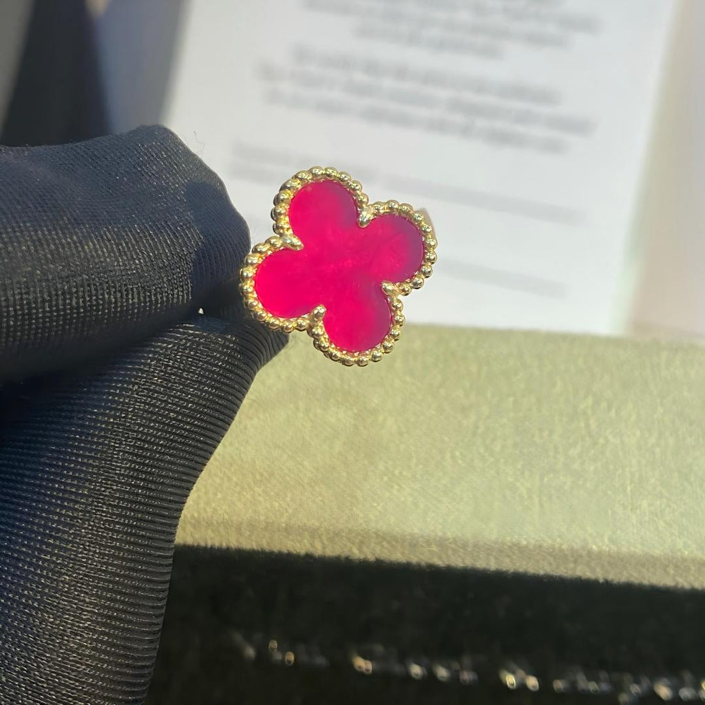 [Demo]NEW CLOVER PINK ENAMEL RINGS