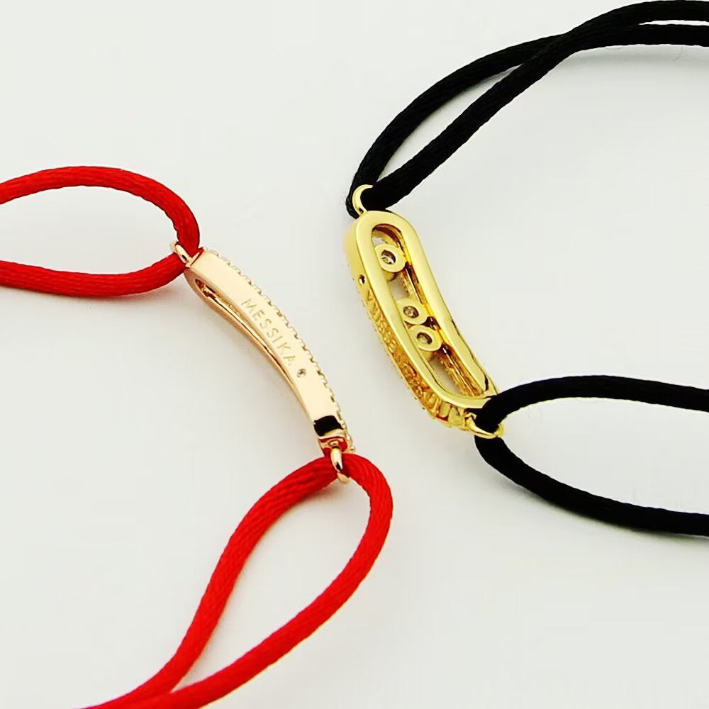 [Twinkle ]MK Care(s) pink cord pavé bracelet