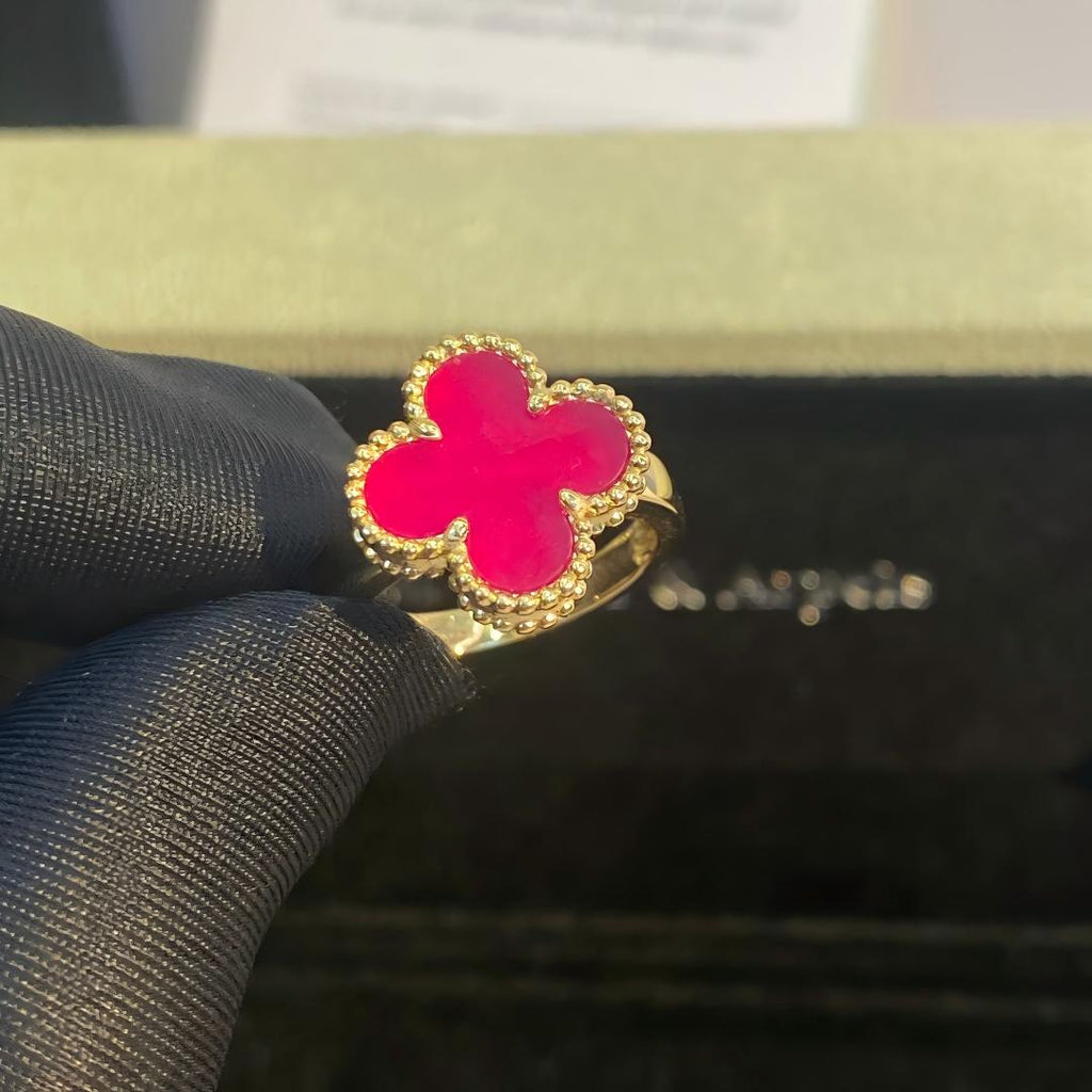 [Demo]NEW CLOVER PINK ENAMEL RINGS