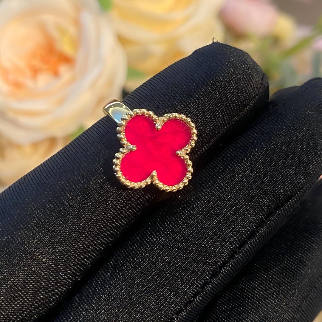 [Demo]NEW CLOVER PINK ENAMEL RINGS