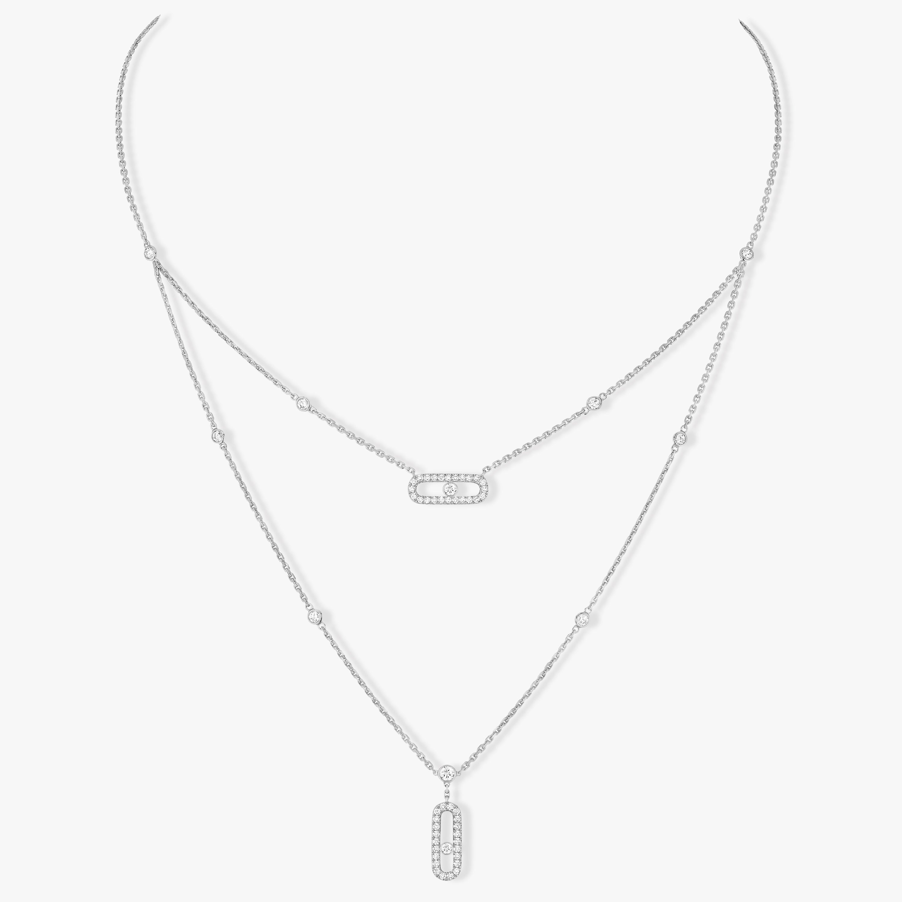 [Twinkle ]MOVE 2 ROW DIAMOND NECKLACE