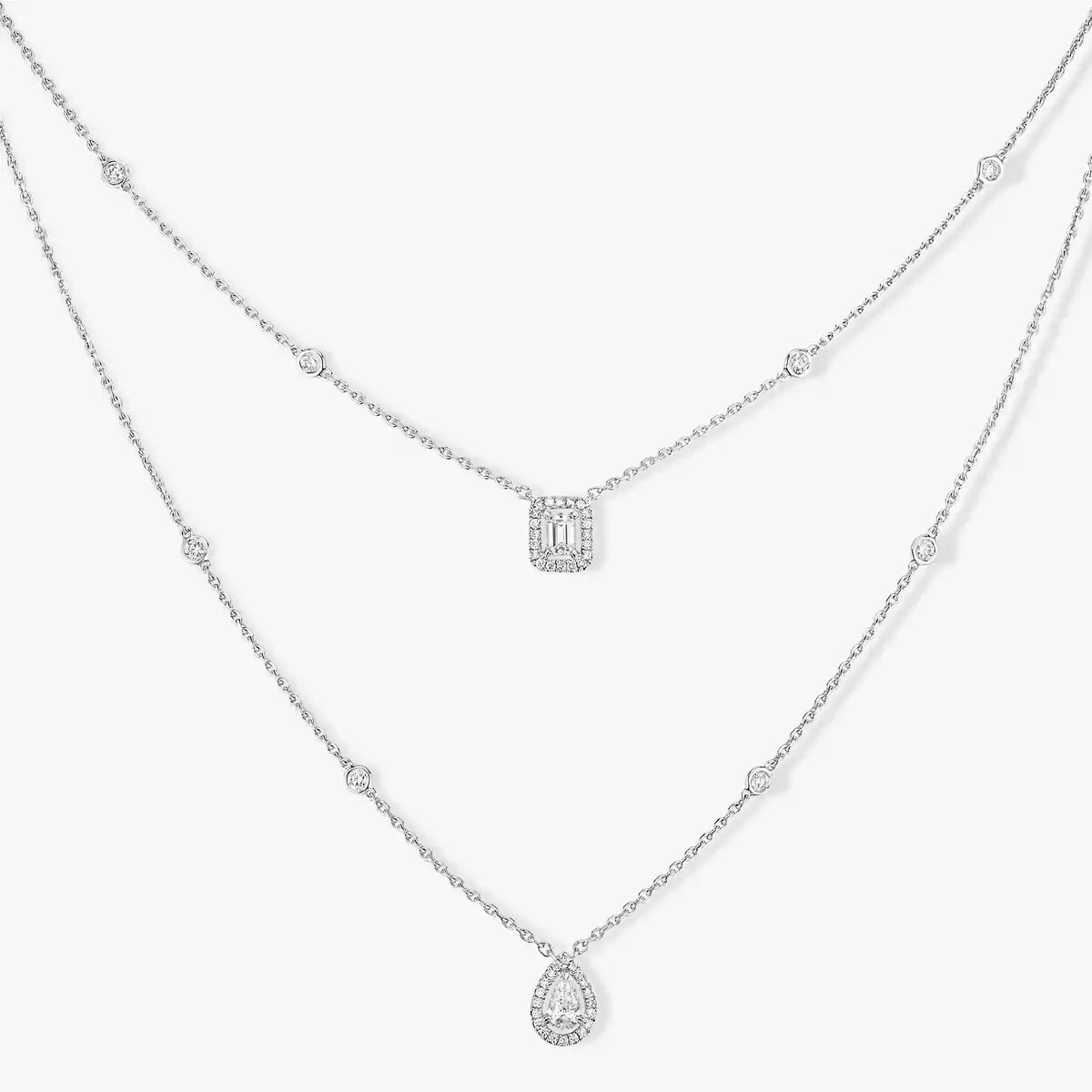 [Twinkle ]Diamond Necklace My Twin 2 Rows