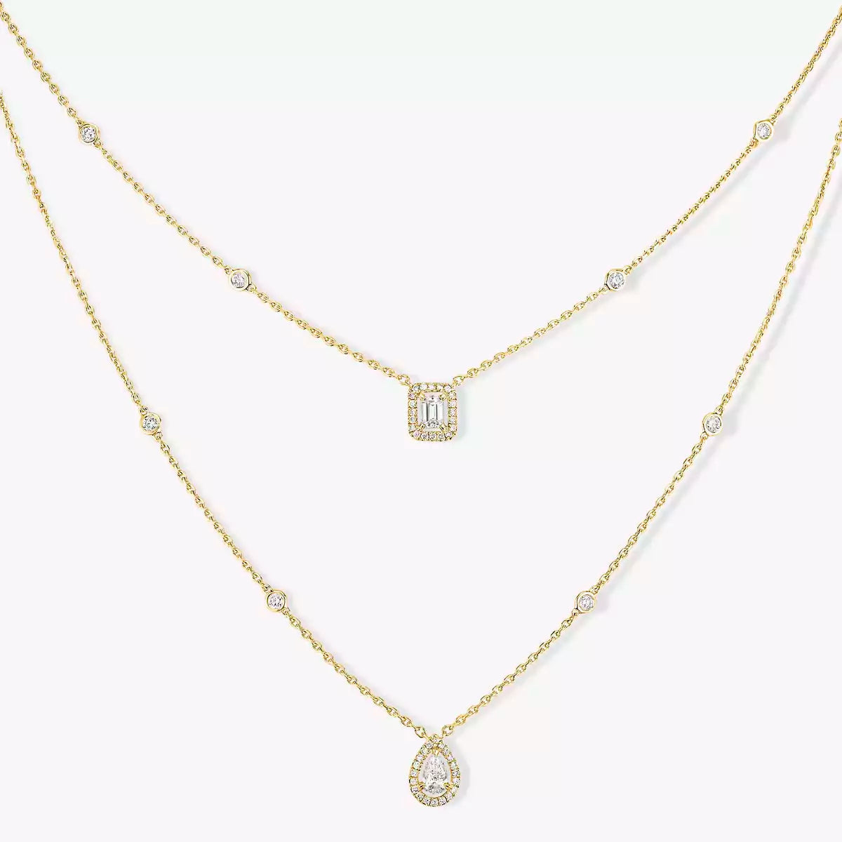 [Twinkle ]Diamond Necklace My Twin 2 Rows