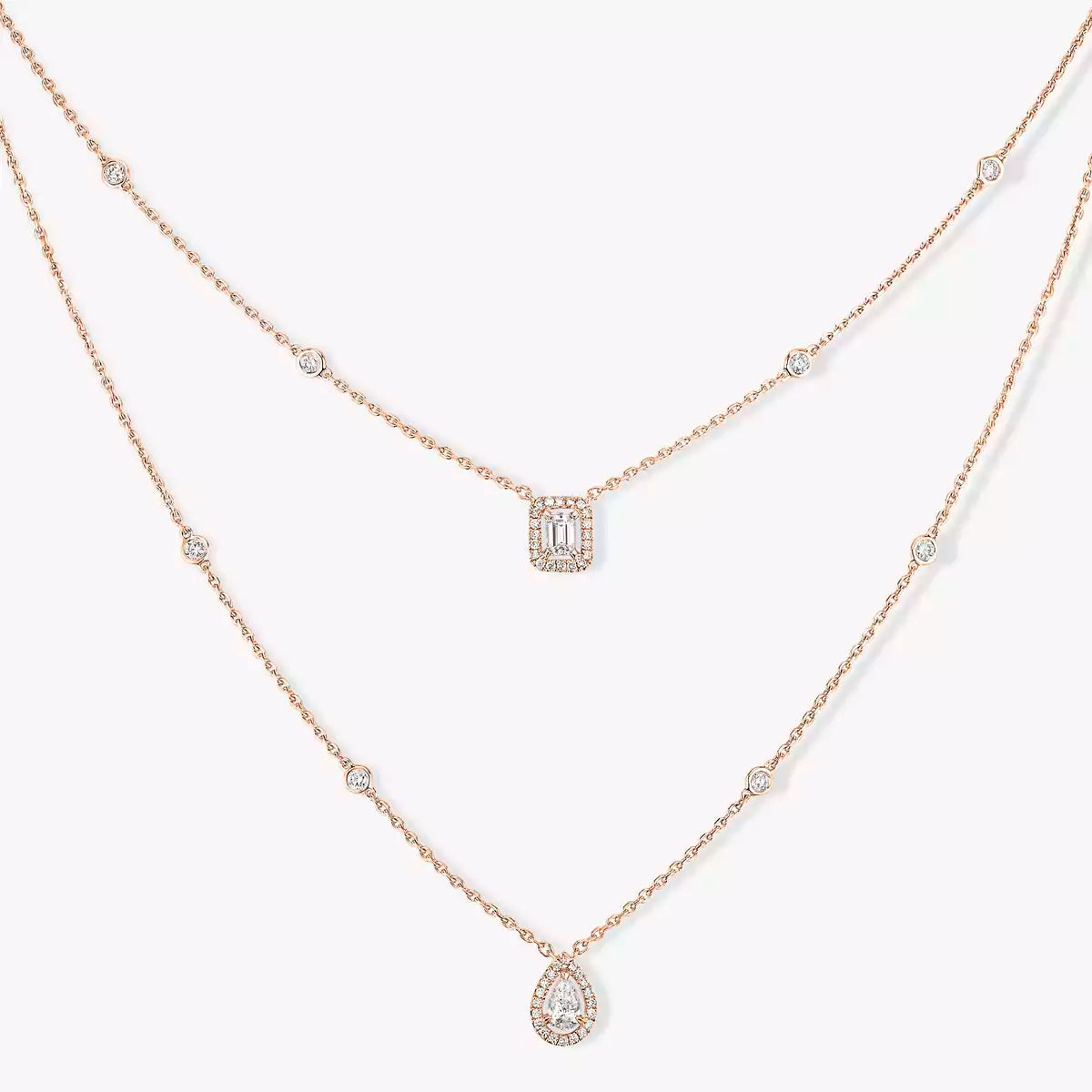 [Twinkle ]Diamond Necklace My Twin 2 Rows
