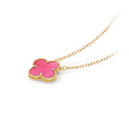 [Demo] NEW CLOVER 15MM PINK ENAMEL NECKLACE