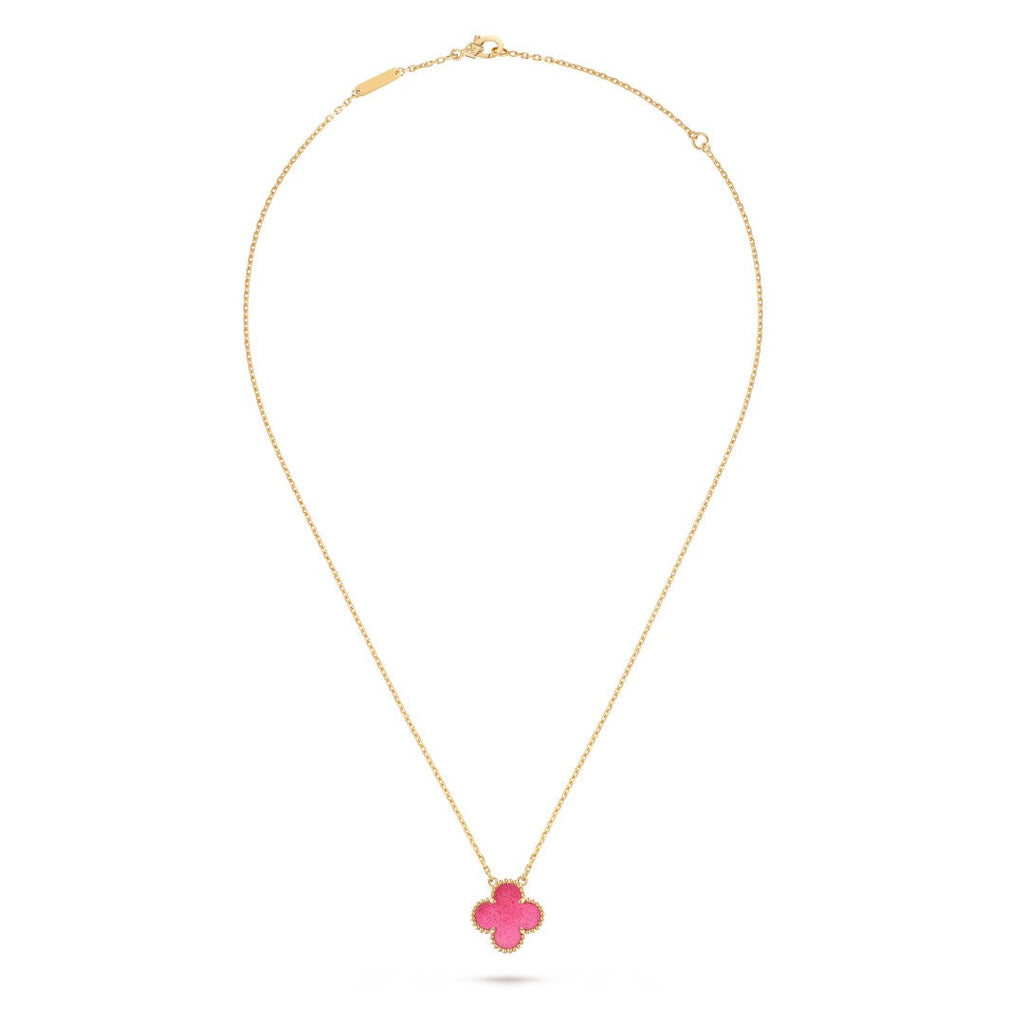 [Demo] NEW CLOVER 15MM PINK ENAMEL NECKLACE