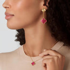 [Demo] NEW CLOVER 15MM PINK ENAMEL NECKLACE