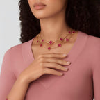 [Demo] NEW CLOVER 20 MOTIFS PINK ENAMEL NECKLACE