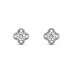 ¡®Twinkle jewelry¡¯CLOVER 1 MOTIFS DIAMOND STUD EARRINGS SILVER