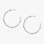 [[Twinkle ]Move Link Diamond Hoop Earrings