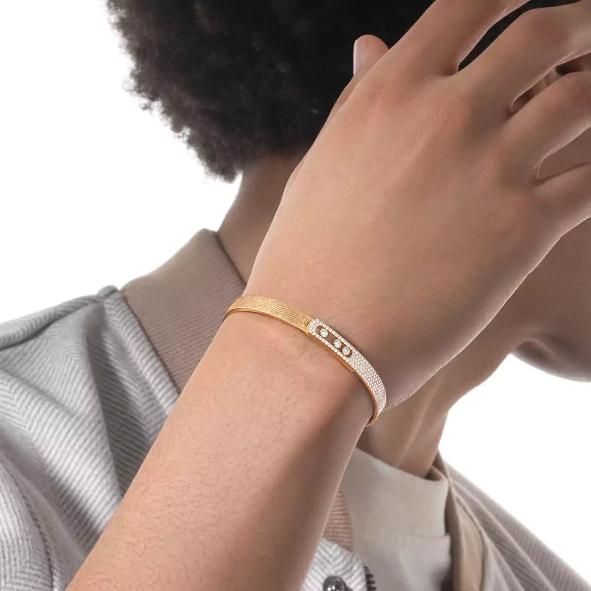 [Twinkle ]Move Noa Ciselé half pavé bangle