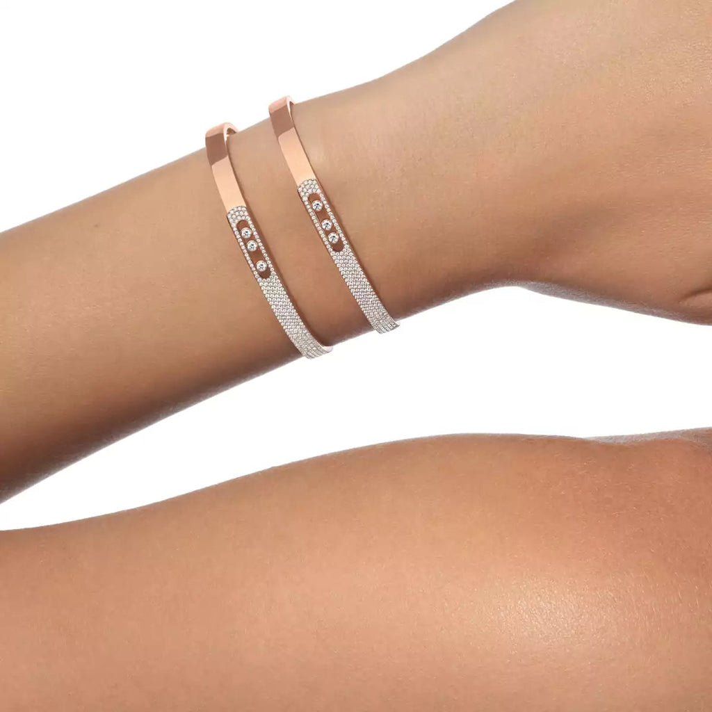 [Twinkle ]Move Noa Rose Gold Pavé Diamond Bangle Bracelet