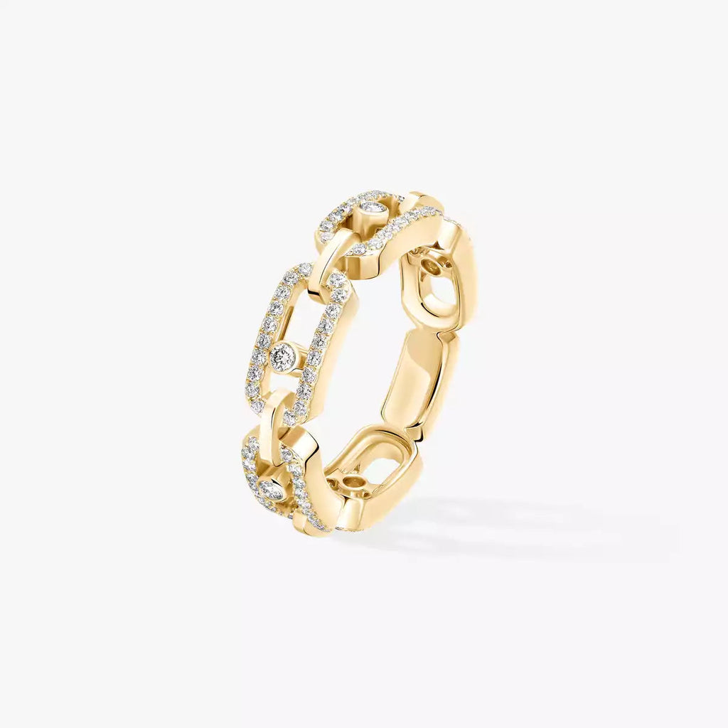 [Twinkle ]Move Link Pave_-Set Diamond Ring in Gold