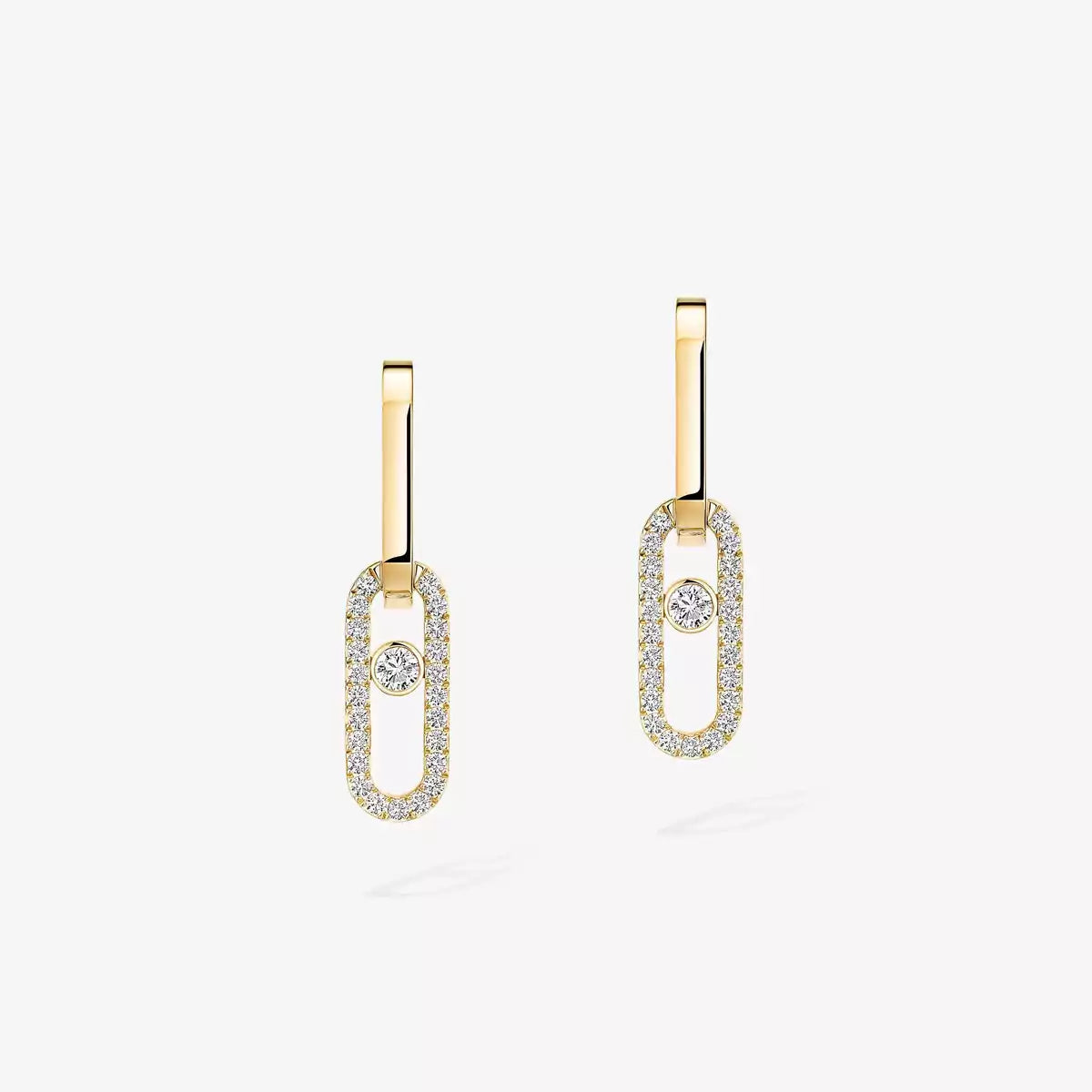 [Twinkle ]Move Link Diamond Earrings