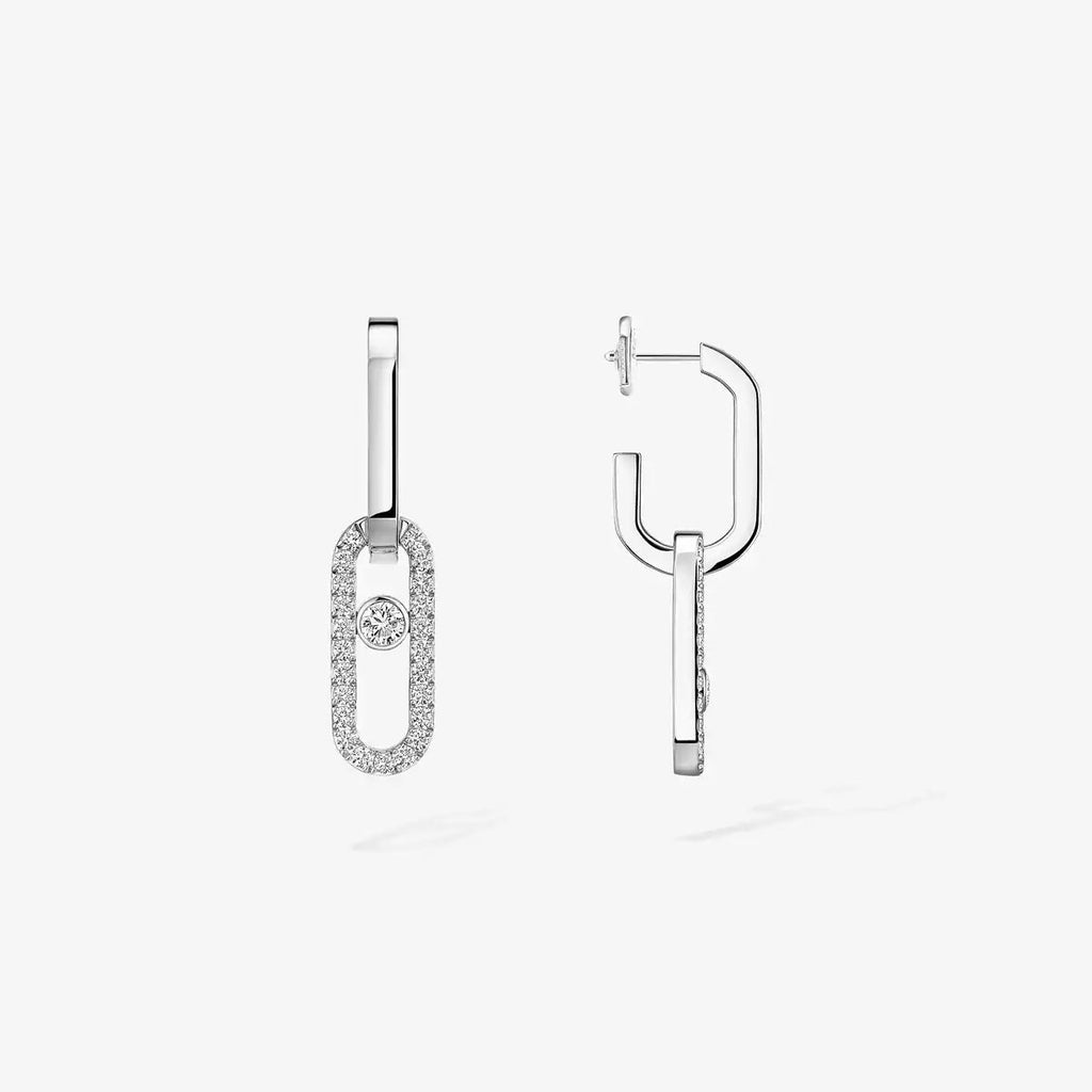 [Twinkle ]Move Link Diamond Earrings