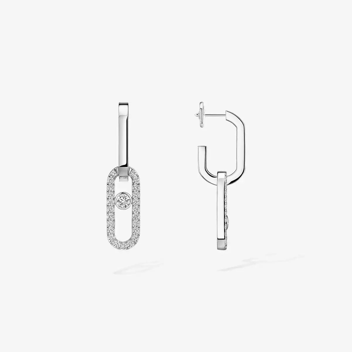 [Twinkle ]Move Link Diamond Earrings
