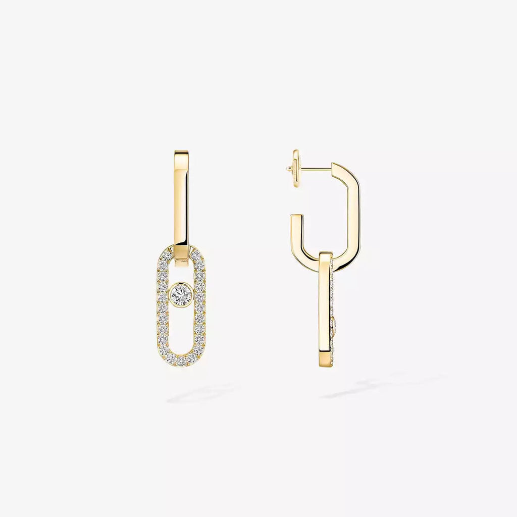 [Twinkle ]Move Link Diamond Earrings