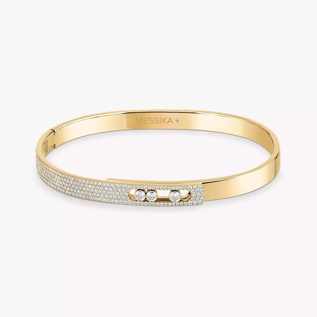 [Twinkle ]Move Noa Rose Gold Pavé Diamond Bangle Bracelet