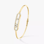 [Twinkle ]Move Pavé Diamond Bangle Bracelet M