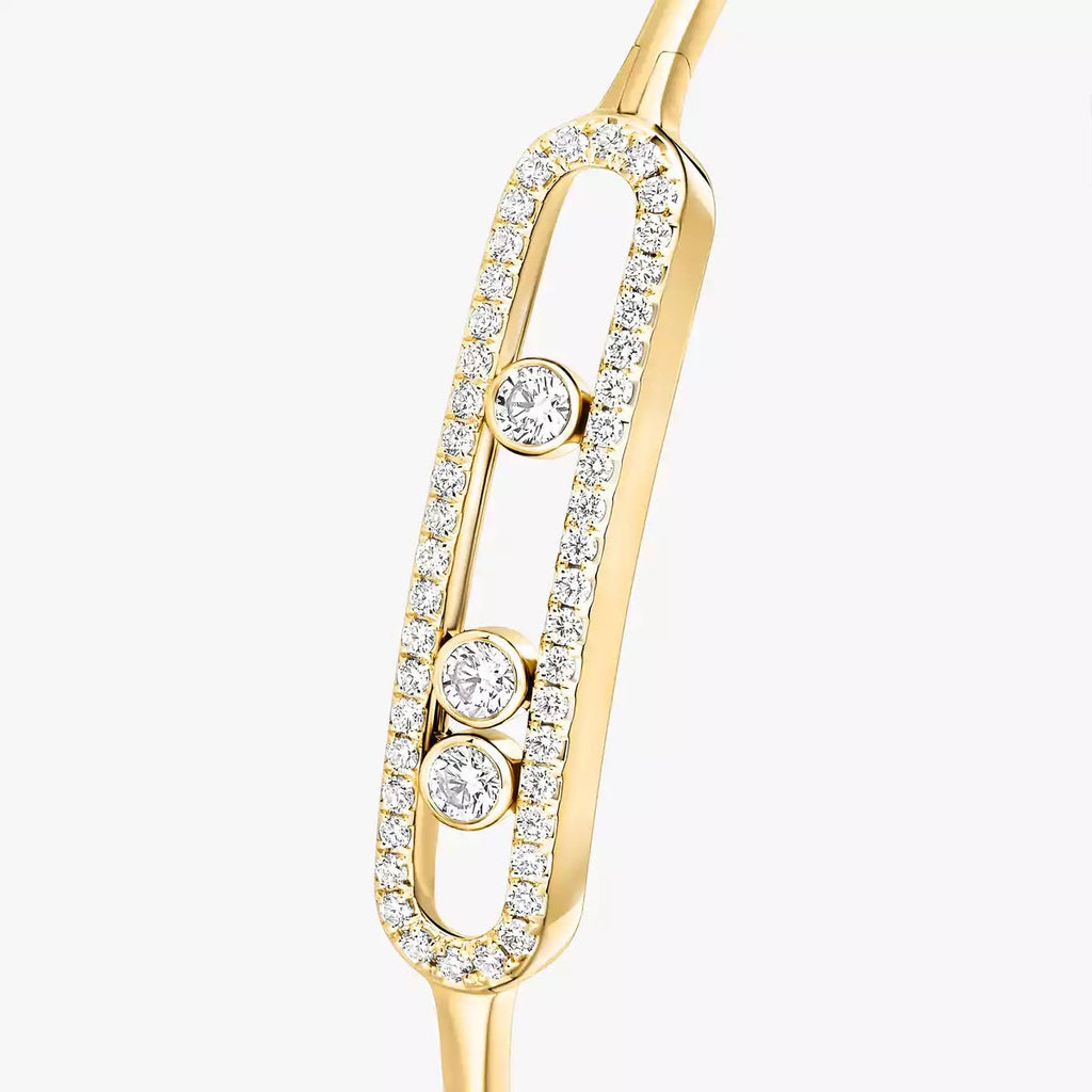 [Twinkle ]Move Pavé Diamond Bangle Bracelet M