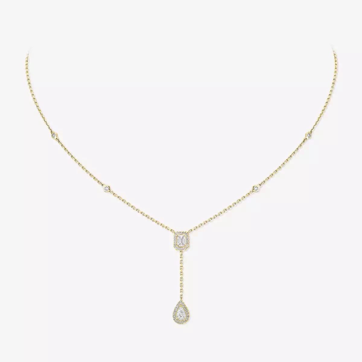 [Twinkle ]Gold Diamond Tie Necklace