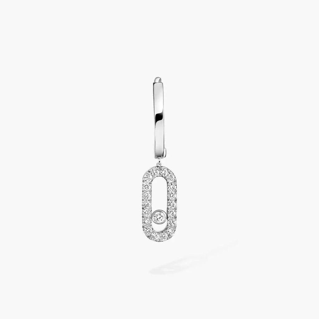 [Twinkle ]Move Uno Single Diamond Hoop Earring