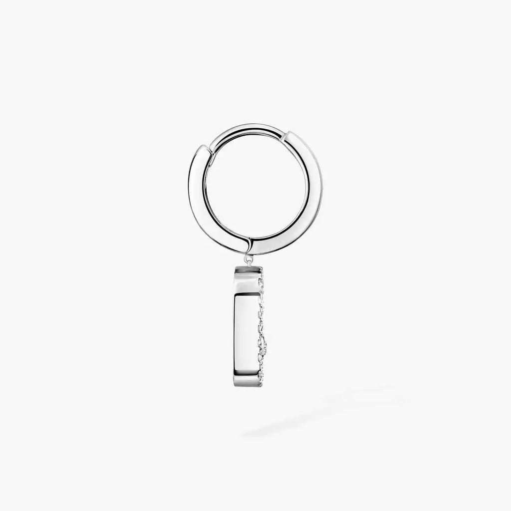 [Twinkle ]Move Uno Single Diamond Hoop Earring