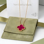 [Demo] NEW CLOVER 15MM PINK ENAMEL NECKLACE