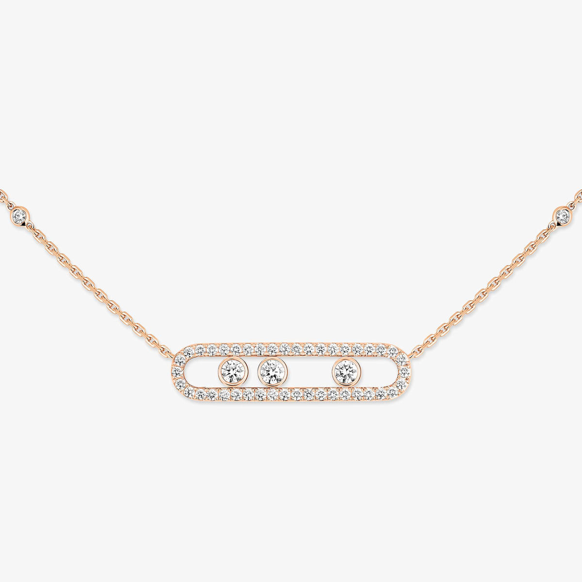 [Twinkle ] Move Pave_ Rose Gold Diamond Necklace