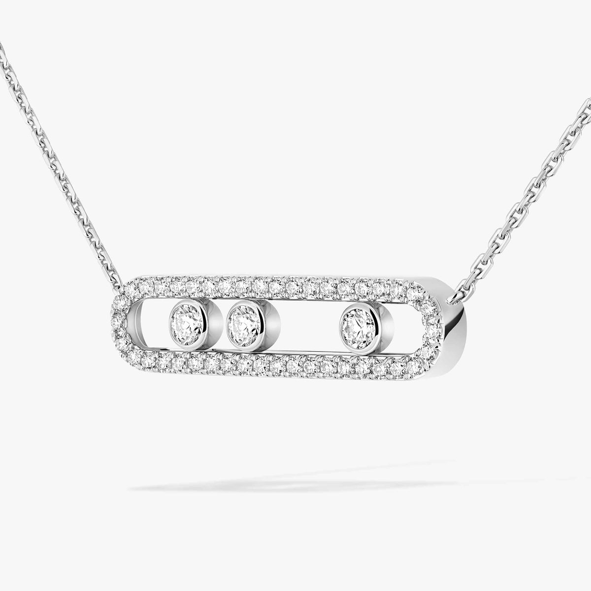 [Twinkle ] Move Pave_ Rose Gold Diamond Necklace