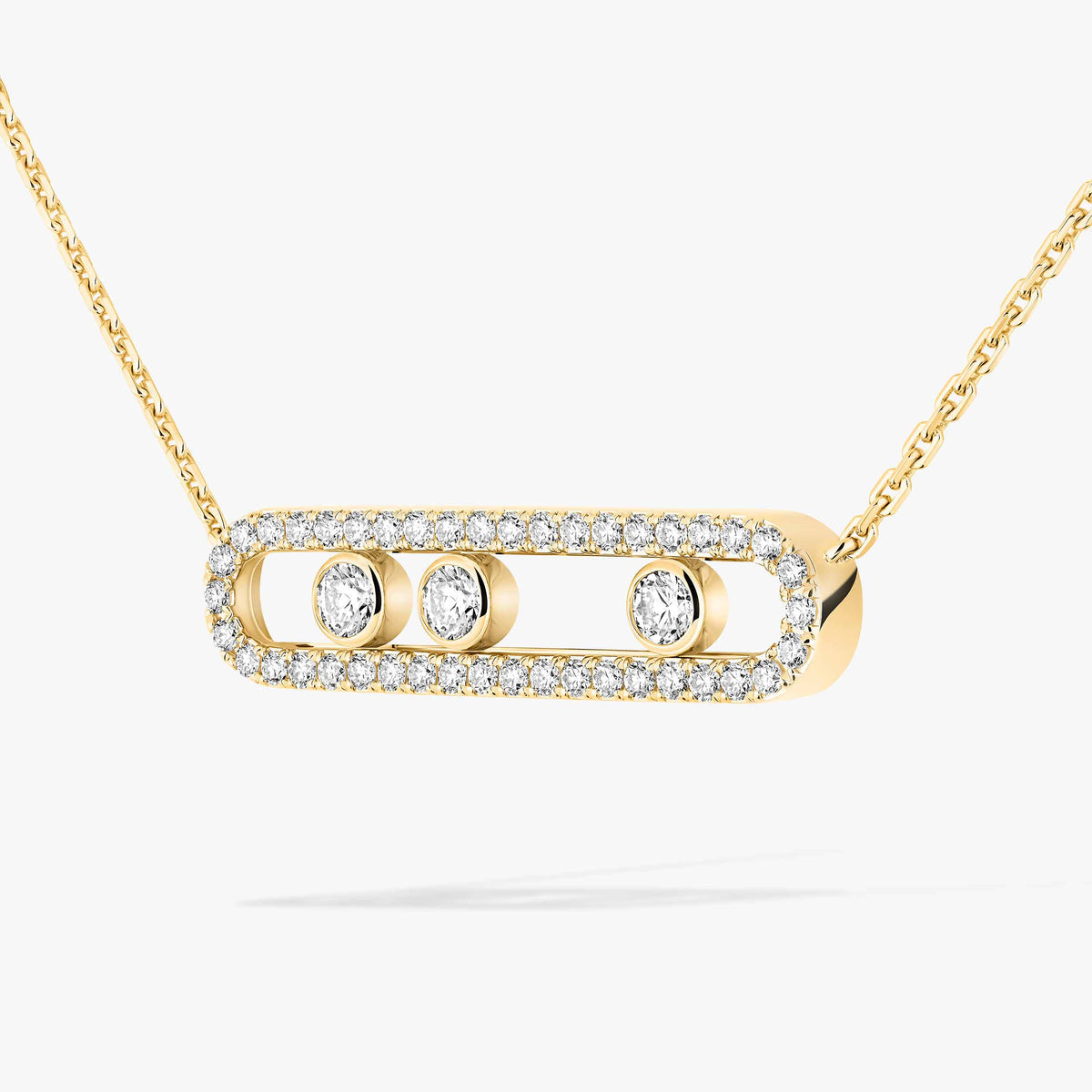 [Twinkle ] Move Pave_ Rose Gold Diamond Necklace